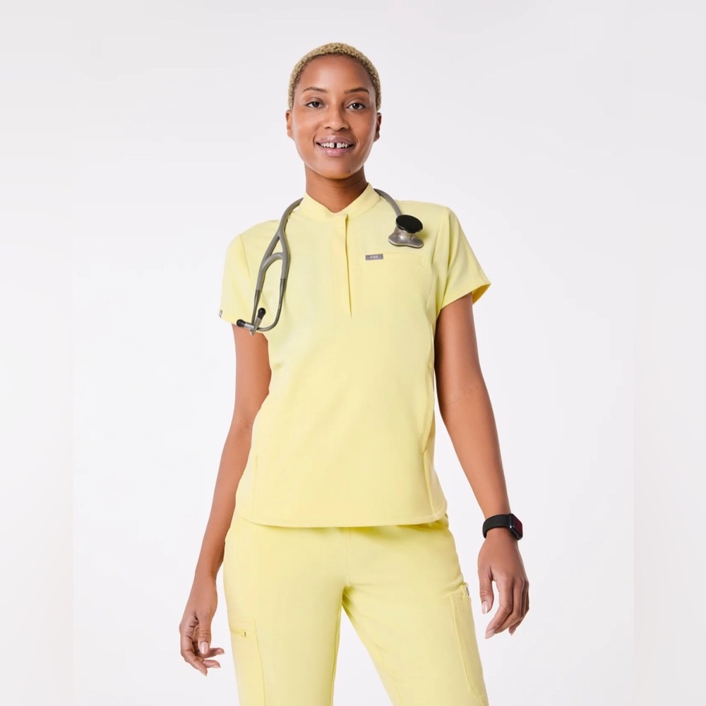 Figs Sunlight Montex - Mock Neck Scrub Top